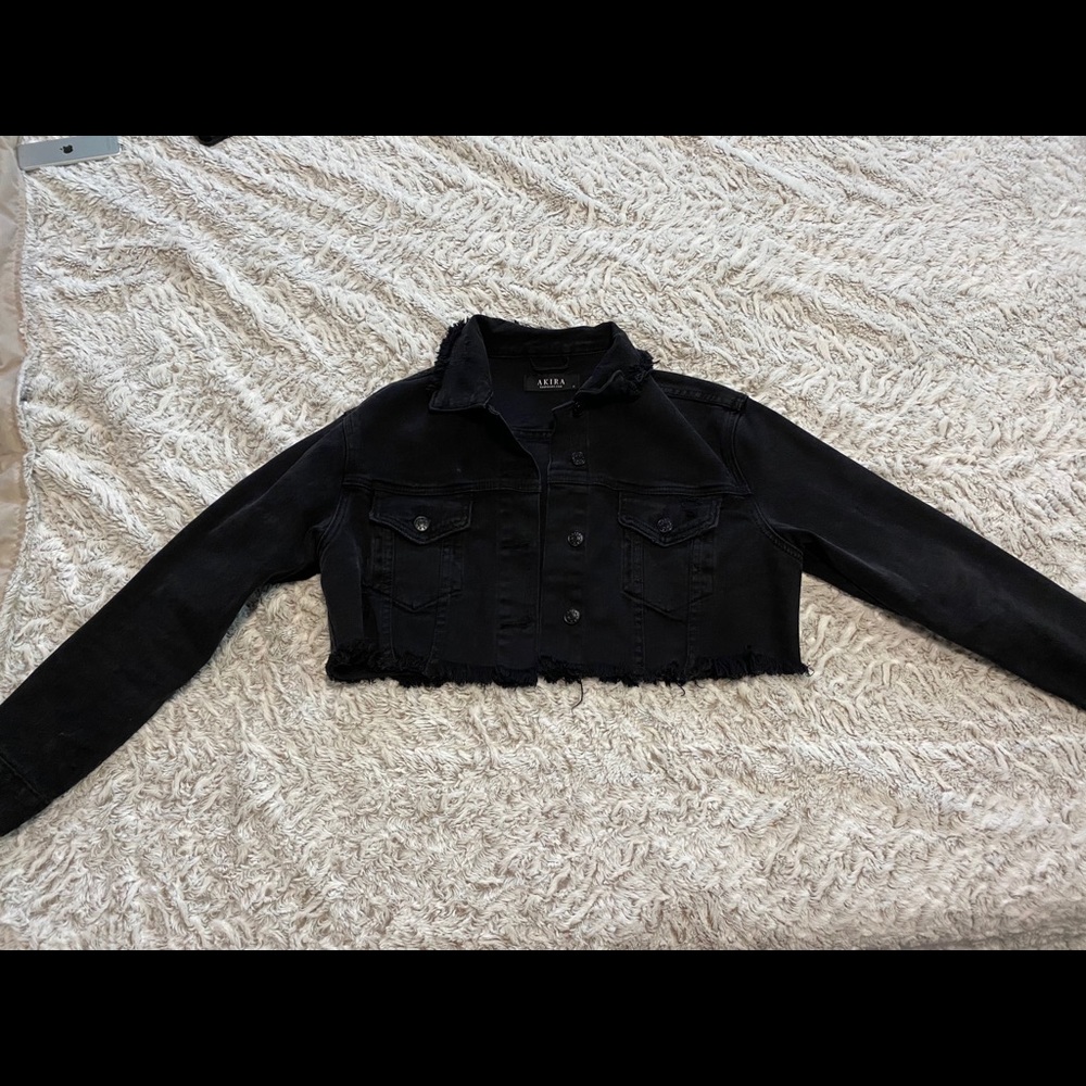 Shopakira Black Denim Cropped Jacket